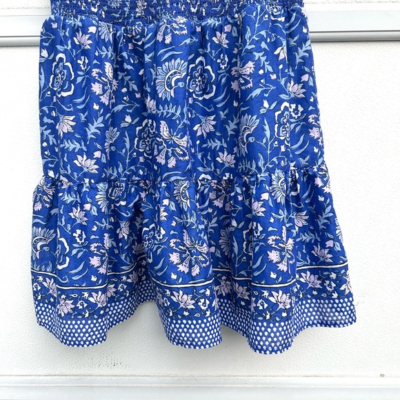 Vineyard Vines Dress Anegada Blue Floral Ruffle Boho Preppy Coastal Cottage Sz S - Picture 6 of 15